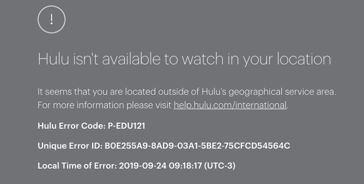 Hulu geo restriction error outside usa